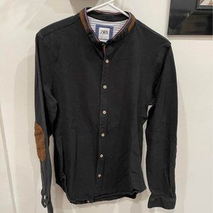 Zara Mens Shirt Button Up Slim Fit